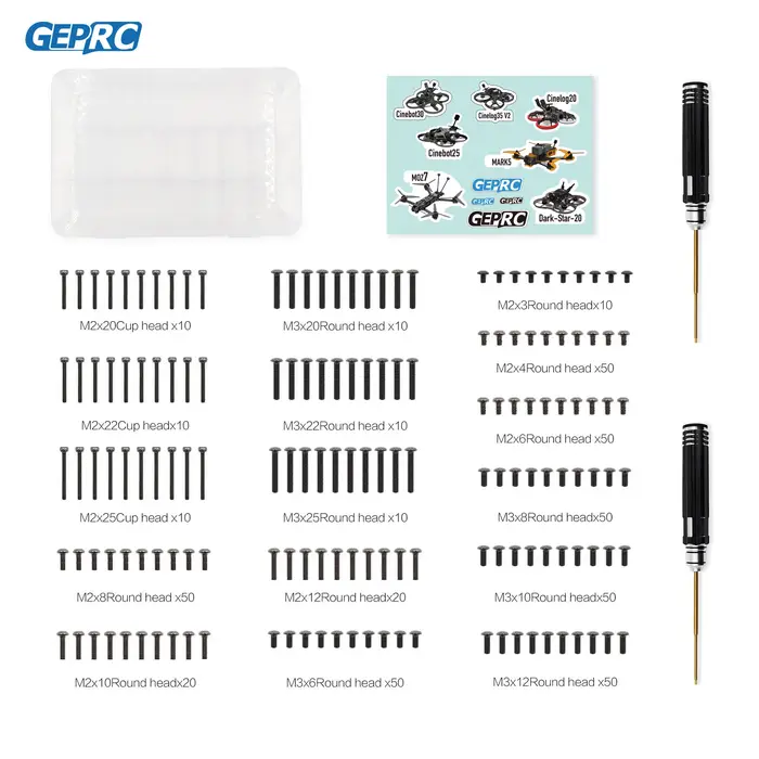 GEPRC boîte à vis universelle pour l'installation des vis manquantes sur le cadre d'avion RC bricolage FPV Quadcopter accessoires pièces