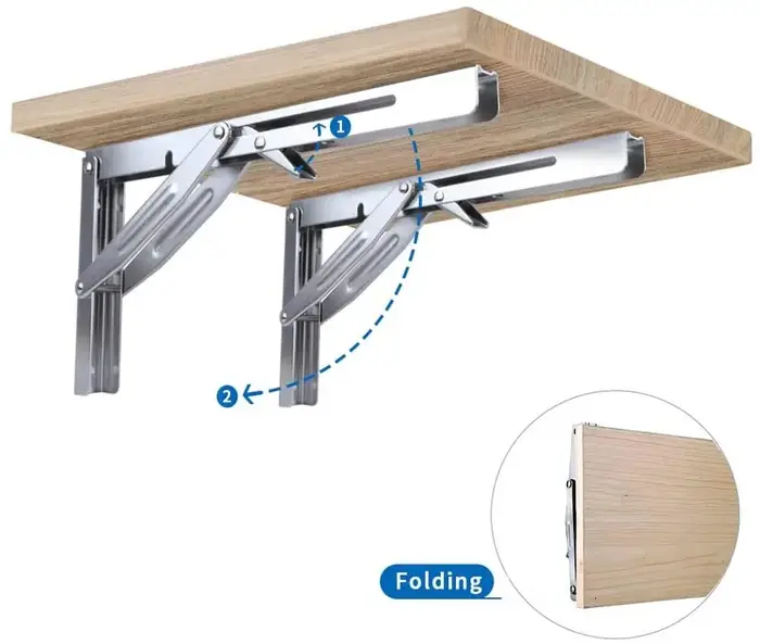 2 pièces pliant robuste étagère-support banc Table pliante étagère ou support, Max. Charge 550 lb