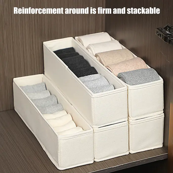 Bac de rangement Long, gain de place, bacs de rangement pliables en tissu, organisateur de sous-vête