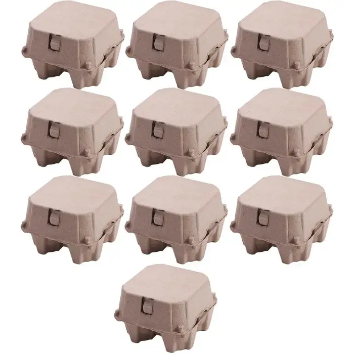Lot de 10 boîtes à œufs créatives en pâte à papier à 4 compartiments, empilables et réutilisables, p
