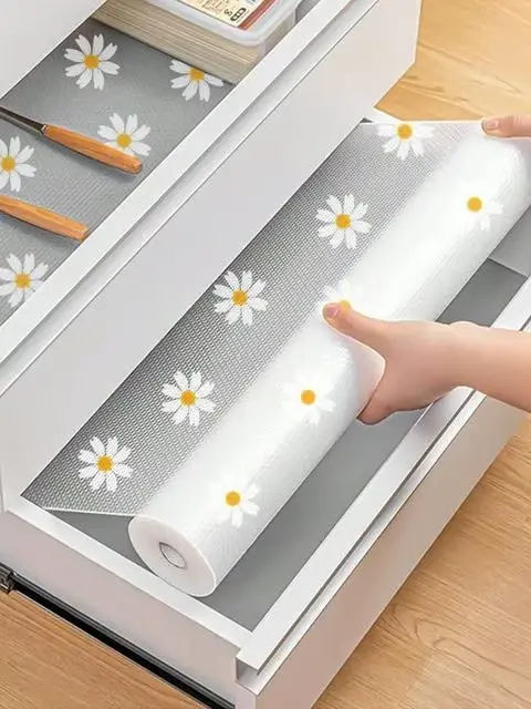 Revêtement d'étagère en rouleau pour armoires de cuisine, 1 rouleau, tapis de réfrigérateur étanche 