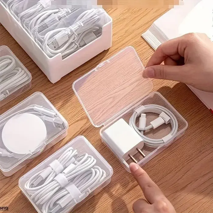 Boîte de rangement pour câbles avec 7 petites boîtes à compartiments