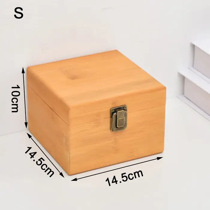 Boîte de rangement rectangulaire en bois massif, coffret cadeau, fait à la main, décor de stockage à