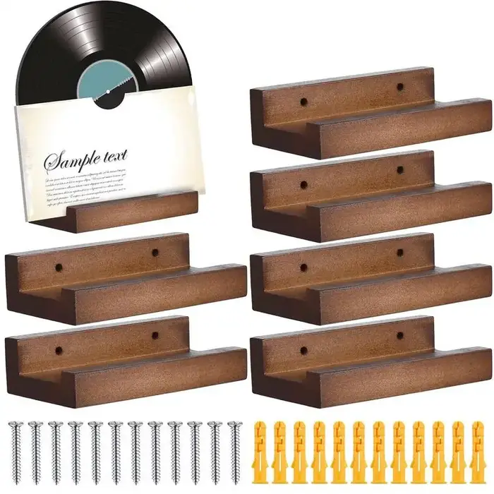Étagère murale en bois et vinyle