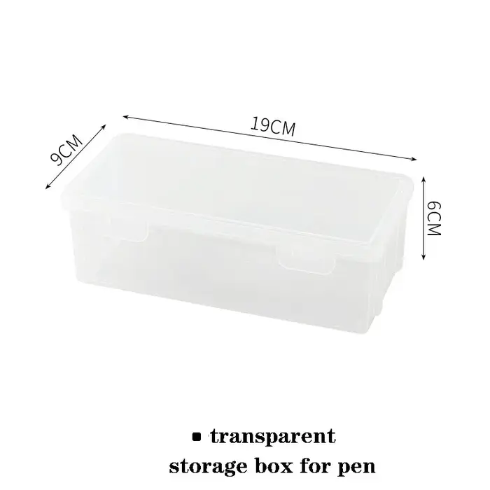 Boîte de rangement transparente pour stylos, étuis à crayons, fournitures de papeterie simples, boît