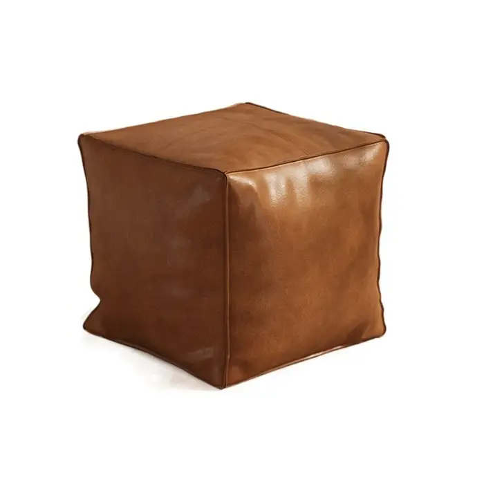 Pouf carré moderne en cuir, antidérapant, grande capacité, imperméable, sans rembourrage, pour chamb
