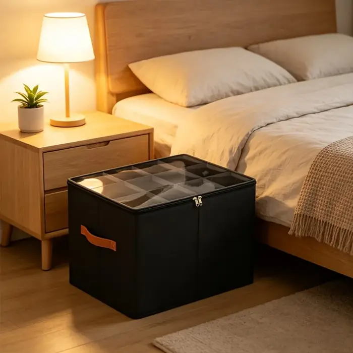 Boîte de rangement pliable pour chaussures à 12 compartiments