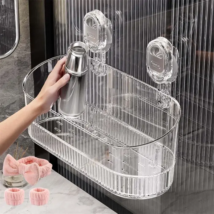 Étagère de salle de bain multifonctionnelle avec ventouse