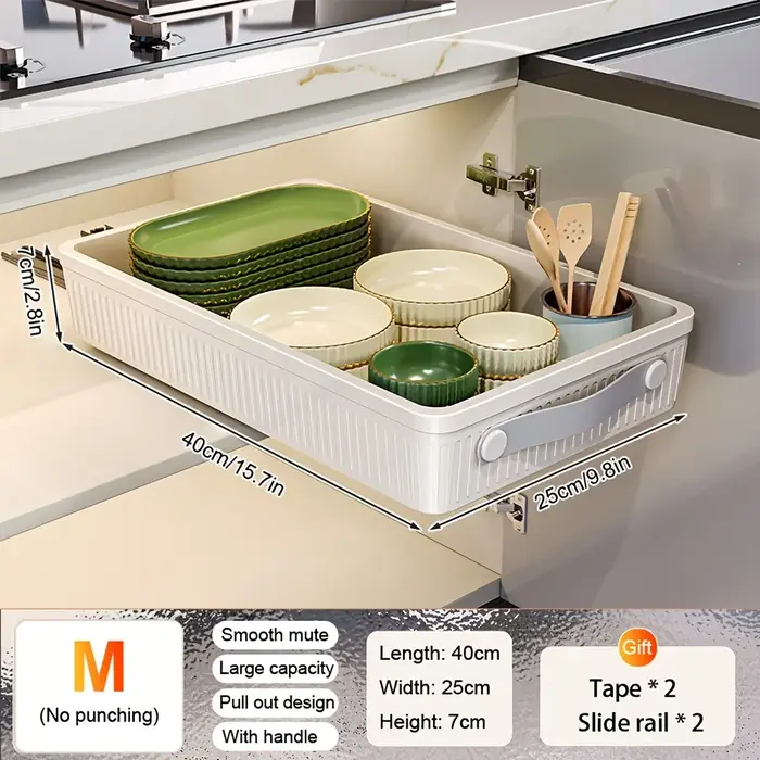 Boîtes de rangement à tiroirs pour armoires de cuisine, 1 pièce, avec Rails coulissants, plateau de 