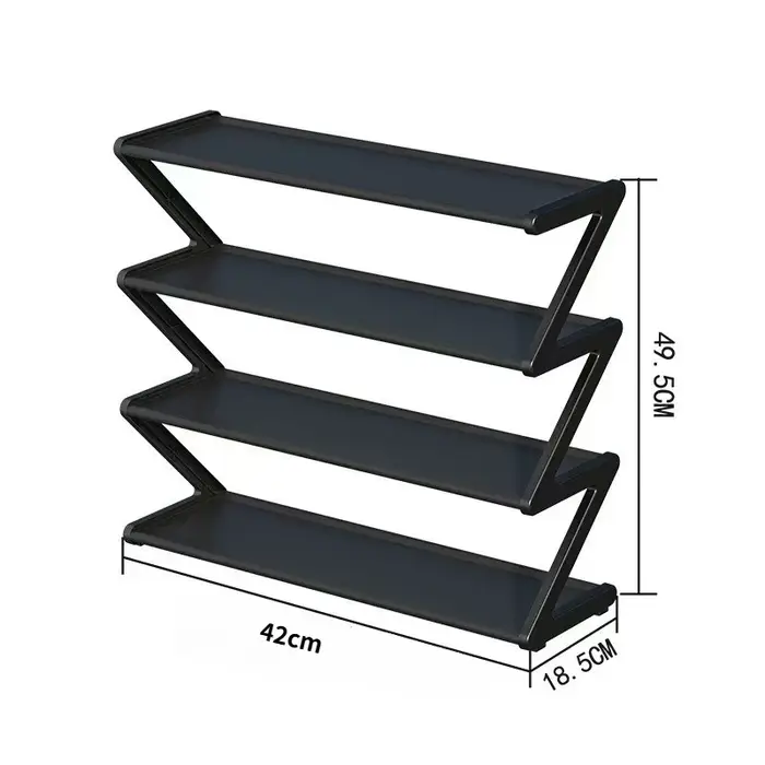 Étagère à chaussures en forme de Z, organisateur de rangement multi-niveaux, meuble d'entrée peu enc