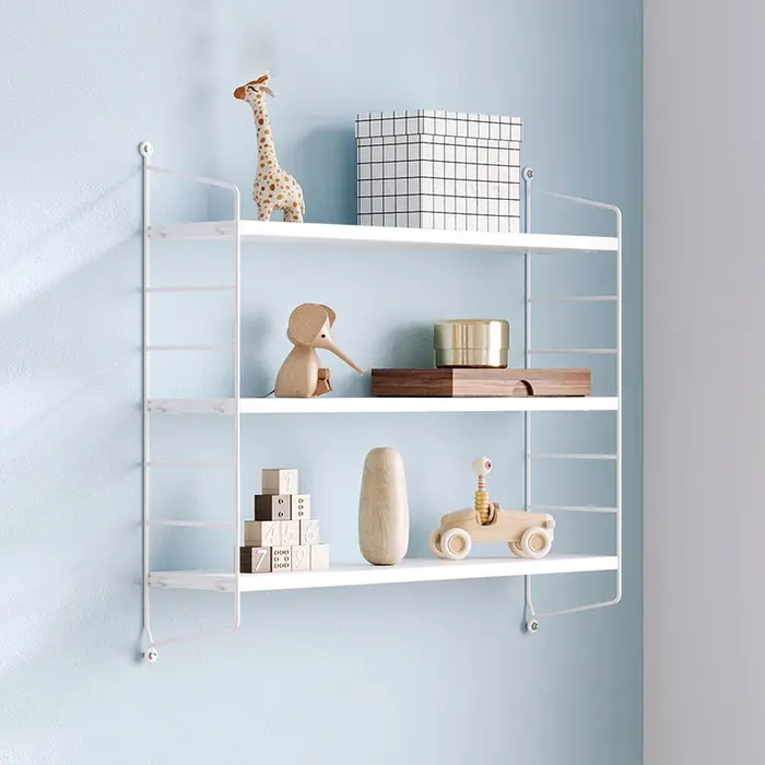 Étagères murales en fer et bois d'art étagère à livres pour salon chambre à coucher panier de rangement décoration