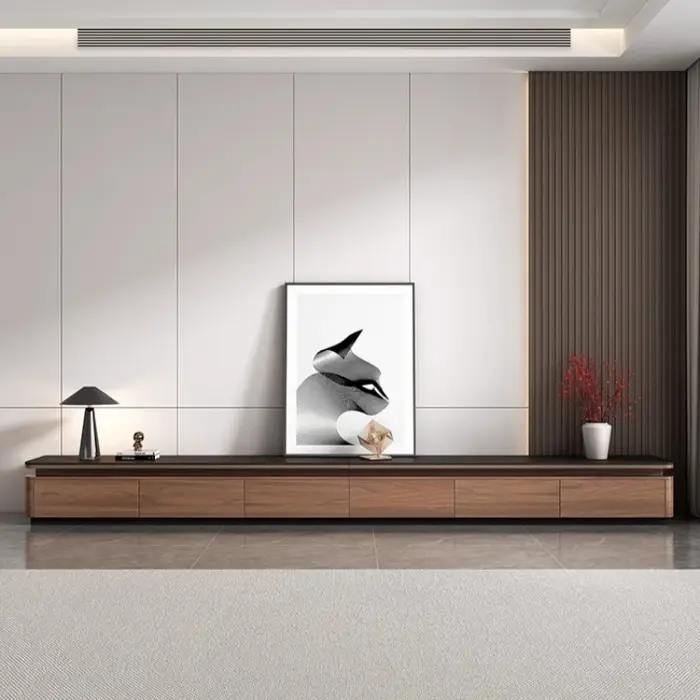 Meuble TV en bois sur pied