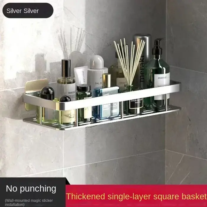 Étagère d'angle murale sans perçage pour salle de bain, support de rangement multifonctionnel pour s