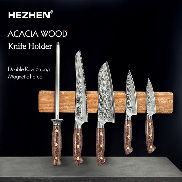 Hezhen porte-couteau magnétique 400mm accessoires de cuisine couteaux en bois outils de rangement