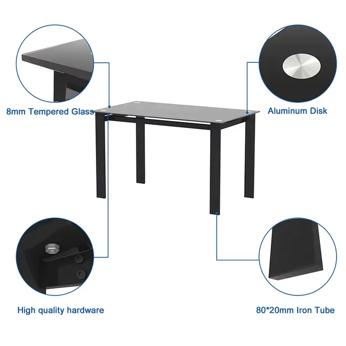 Table à Manger Multifonction, Sécurité et Facile à Nettoyer, pour Salle à Manger et Salon