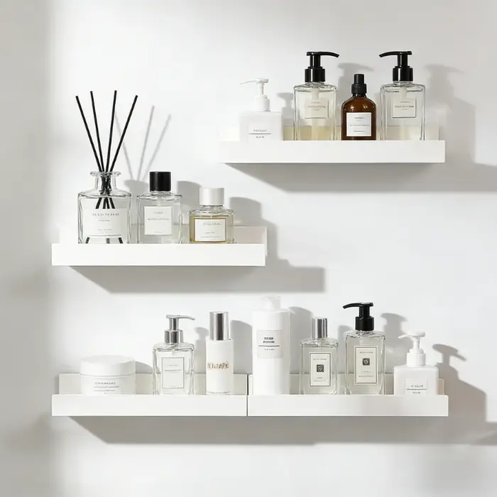 Étagère de salle de bain sans perçage