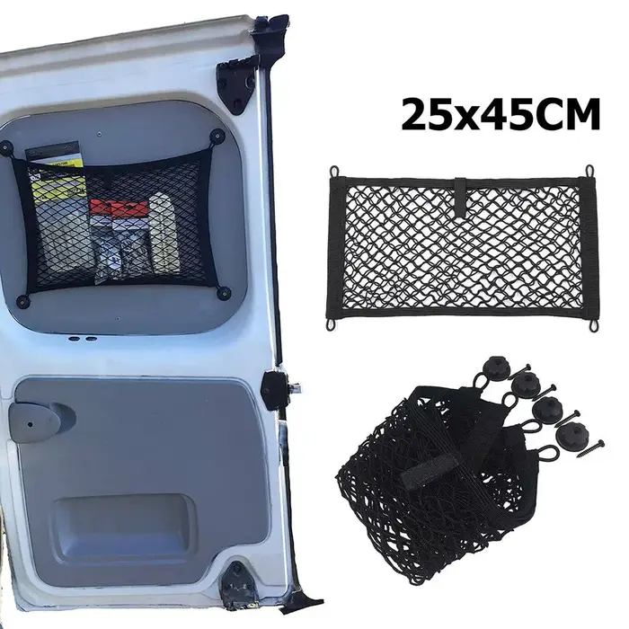 Filet de rangement pour voiture, organisateurs élastiques Extra larges, filet en maille encadré avec