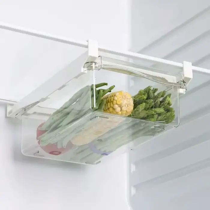 Organisateur de réfrigérateur, œufs de fruits, support de rangement sous étagère, boîte à tiroirs de