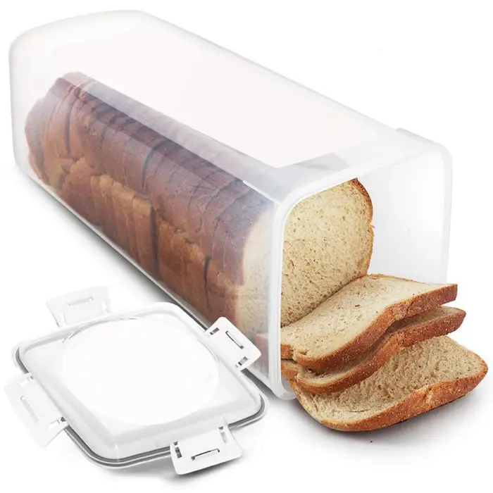 Récipient à pain transparent et hermétique, boîte à pain avec couvercle, porte-pain Sandwich pour pa