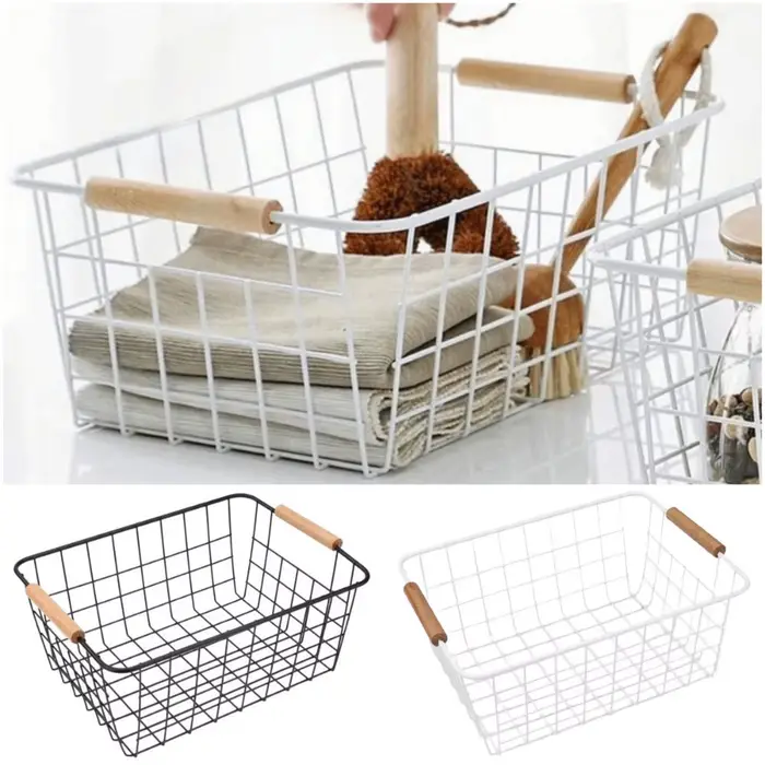 Panier de rangement de bureau en métal