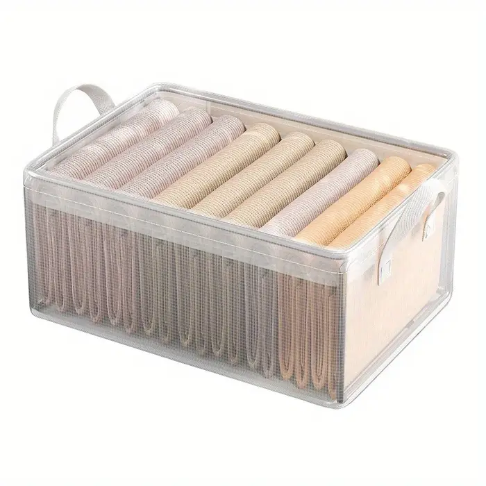 1 boîte de rangement transparente en PVC avec cadre en acier solide