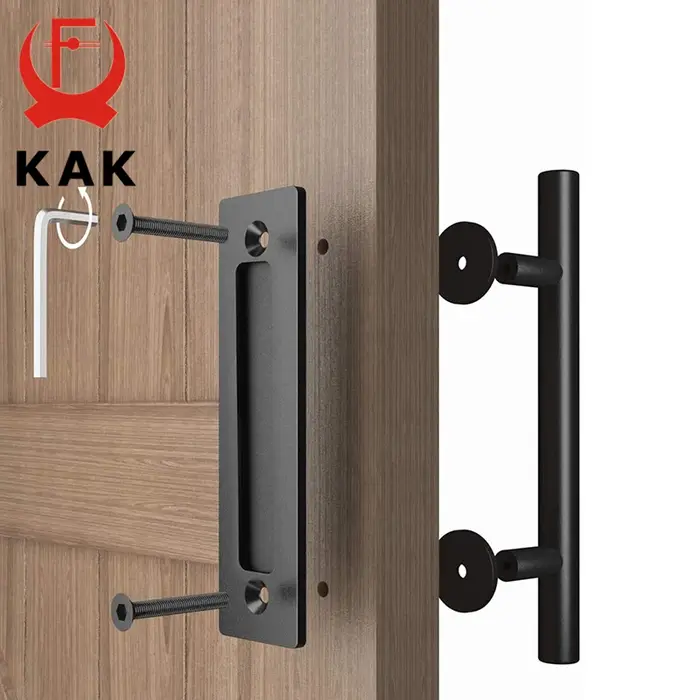 KAK 12 pouces poignée de porte de grange coulissante tirer armoire affleurant ensemble de matériel