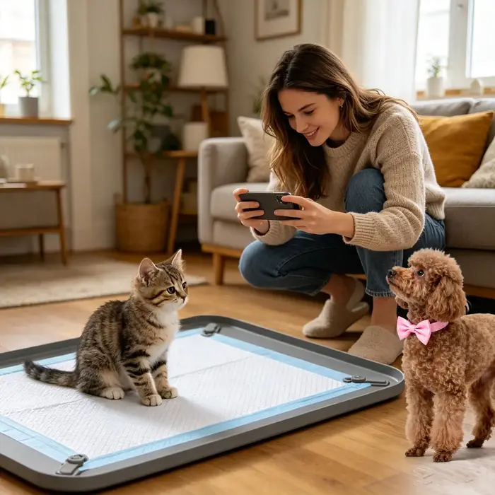 Support en silicone anti-fuite pour tapis d'apprentissage de la propreté pour chiots avec rebord surélevé