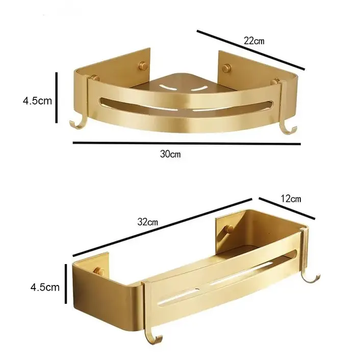 Étagère d'angle murale pour salle de bain