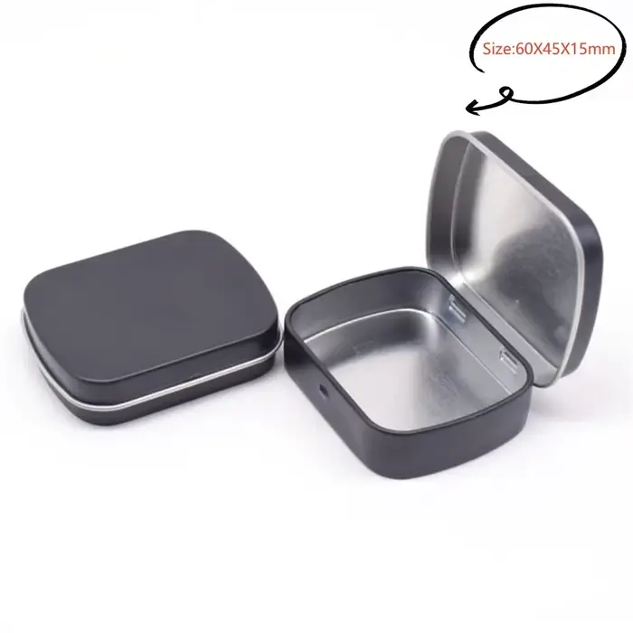 Nouvelles boîtes de rangement en étain carrées, petites boîtes en métal pour le rangement - boîte en