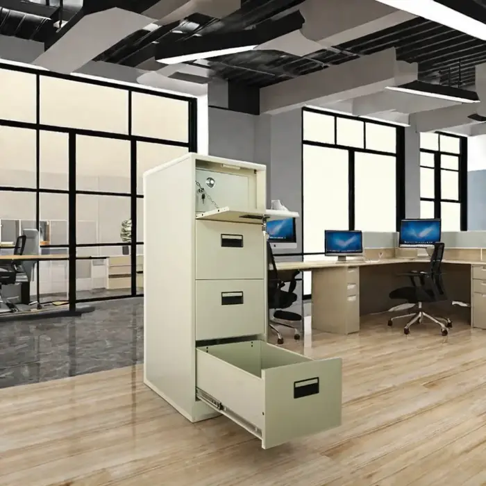 Classeur vertical moderne en métal à 4 tiroirs, mobilier de bureau à 4 couches avec serrure à clé po