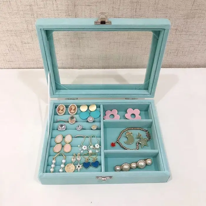 Boîte de rangement de bijoux 1 pièce, vente en gros, boîte d'exposition de bijoux pour la maison ave