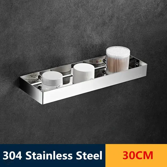 Étagères HOShelves en Acier Inoxydable Chromé, Support de Rangement de Toilette, Étagère Murale de C