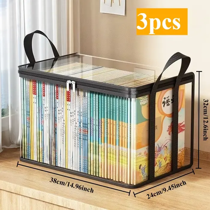 Boîtes de rangement transparentes avec couvercle rabattable - Grands bacs