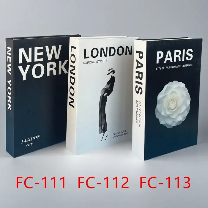 Boîte de rangement de faux livres de luxe, 3 pièces/ensemble, Design de livres décoratifs à la mode,