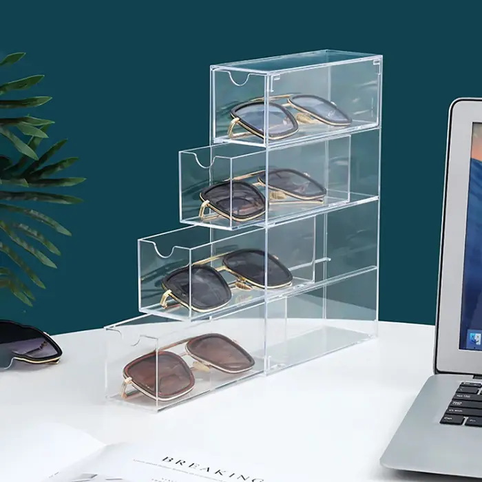 Boîte de rangement à tiroirs en plastique à 4 niveaux