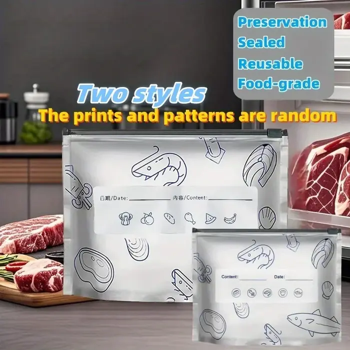 10/30/60 sacs de conservation en aluminium, hermétiques pour congélateur, organisateurs de nourriture, réutilisables, anti-odeur pour garde-manger, essentiels de cuisine