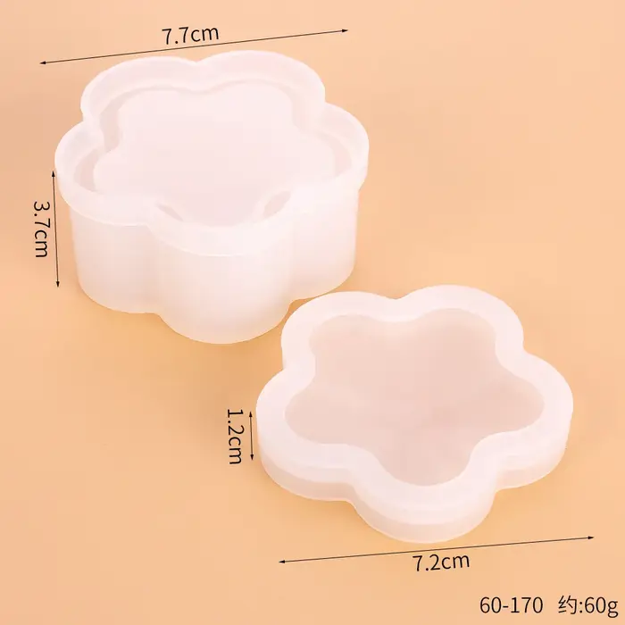 Boîte à bijoux en Silicone, moule en forme de cœur, boîtes de rangement de fleurs hexagonales, moule