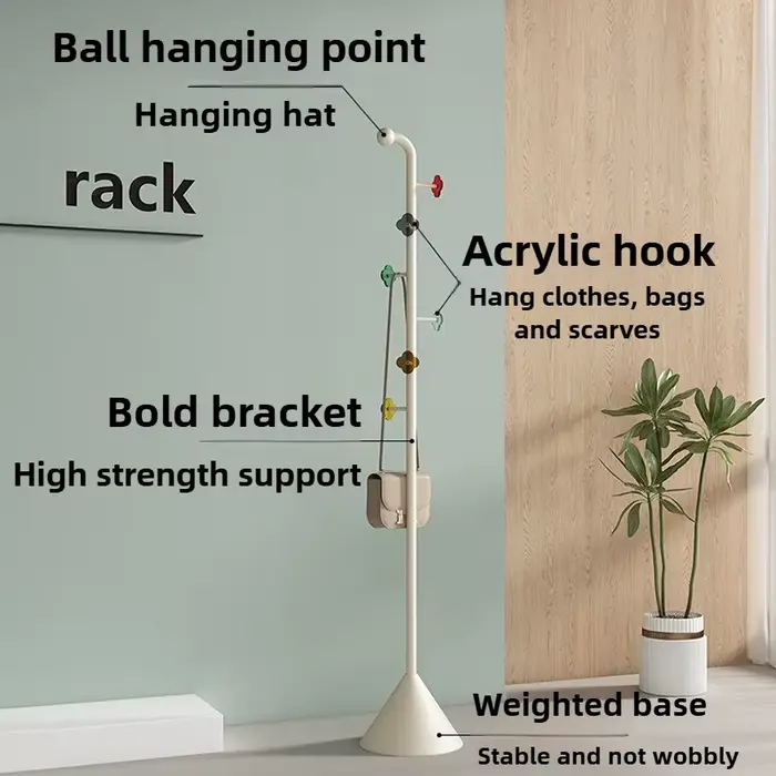 Support de chambre à coucher porte-manteau Dressing salon porte-vêtements Hall d'entrée coin plancher