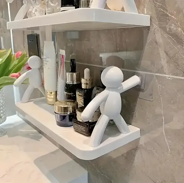 Étagères murales modernes en plastique avec figurines humanoïdes, support de rangement à plusieurs n