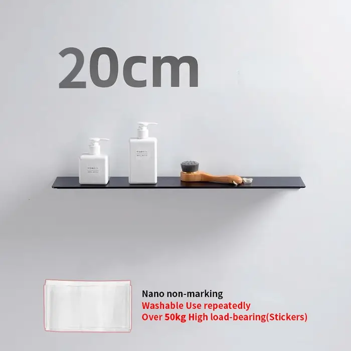 Petite étagère sans perçage, porte-shampooing, mur de salle de bains, étagères blanches flottantes,
