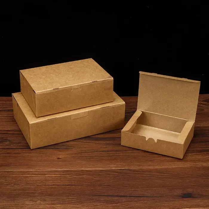 Boîte à lunch en papier kraft, préparation de repas de poulet, beaucoup de nourriture, boîtes à empo