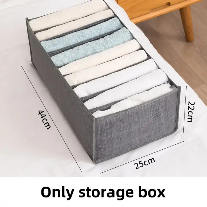 Boîte de rangement grise à 9 grilles, Non tissée, Durable, lavable, gain de place, Arrangement en co