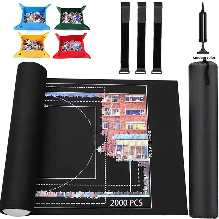 Lot de 2000 tapis de rangement pour puzzles enroulables, antidérapants, avec sac de rangement, pour 