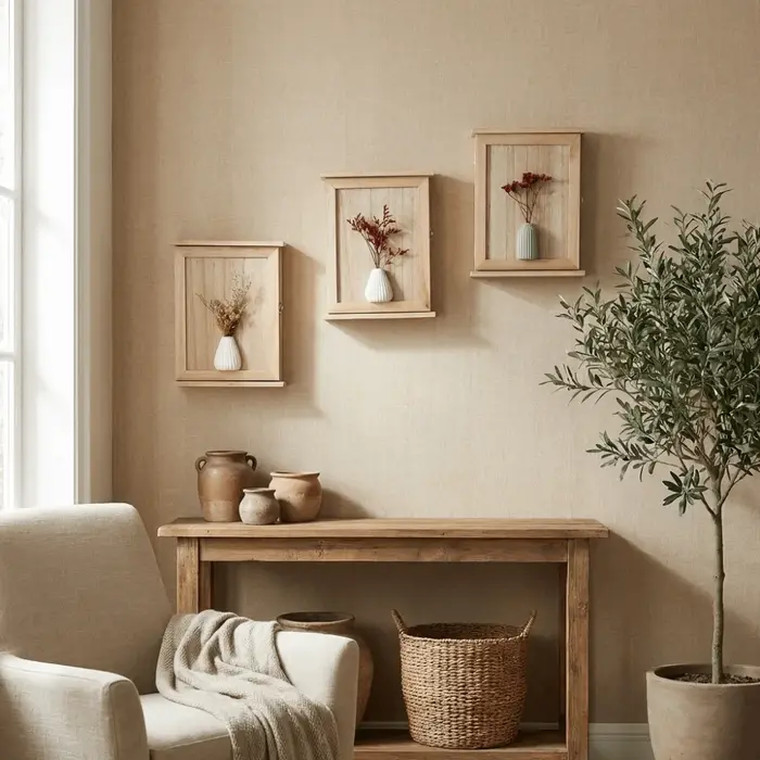 Boîte de rangement murale en bois pour clés