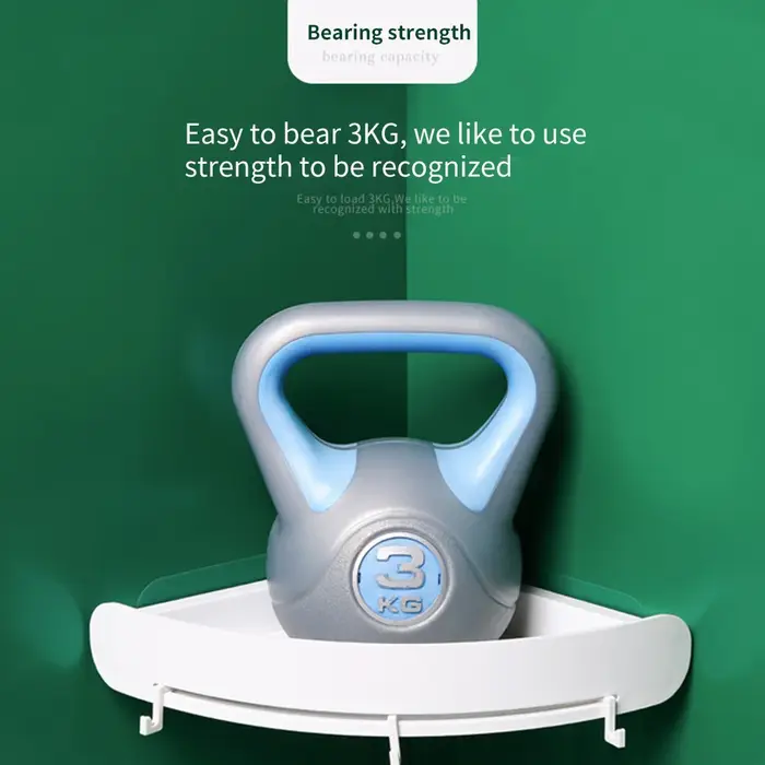 Étagère d'angle murale en plastique pour salle de bain