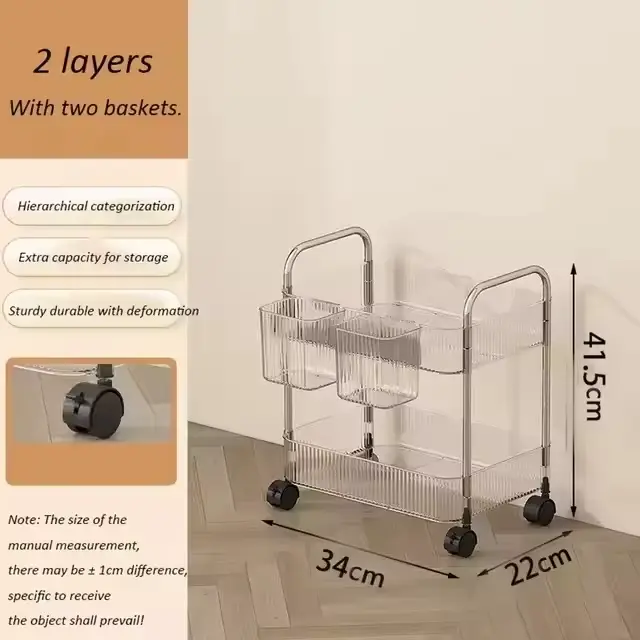 Étagère mobile à 2/3/4 niveaux avec roulettes, chariot de rangement multi-niveaux pour la maison, ch
