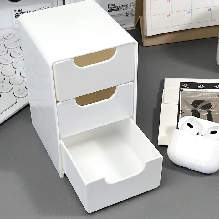 Organisateur de bureau chic à 3 niveaux avec tiroirs – Idéal pour les fournitures