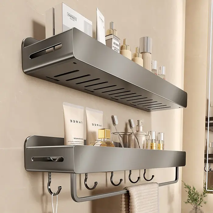 Étagère de salle de bain murale sans perçage