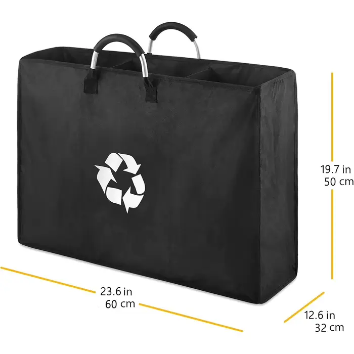 Panier à linge de rangement à 3 grilles pour bouteilles recyclée • Panier organisateur amovible • Ba