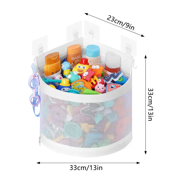 Sac de rangement pour jouets de bain pour enfants, organisateur suspendu de grande capacité, panier 